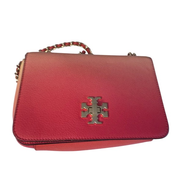 Tory Burch Handbags - Tory Burch Pink Ombre Leather Crossbody Bag Chain Strap Designer Purse